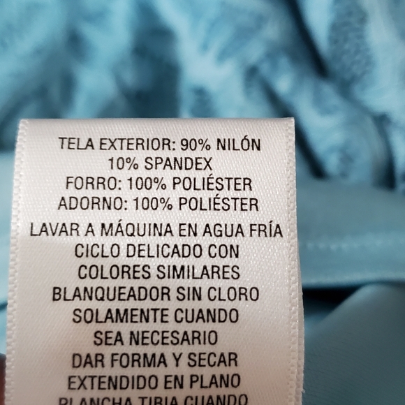 Charter Club Women 3/4 Sleeve Blue Chiffon hem Lace Blouse Top XXL - Picture 6 of 9